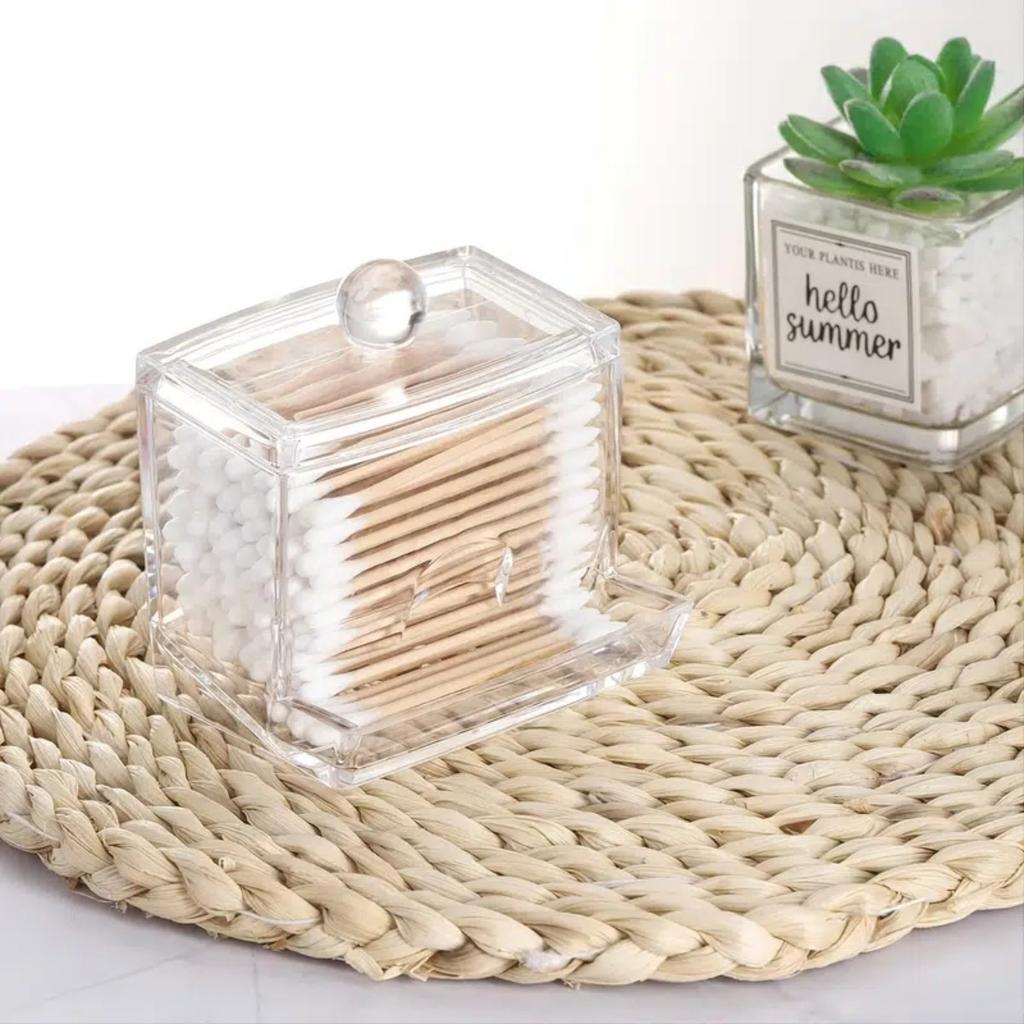 Plastic Cotton Swab Box, Jewelry Box, Storage Box, Crystal Cotton Swab Box, Transparent Cotton Swab Box