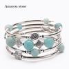 Bohemian Style Natural Turquoise Wrap Bracelet for Women - Multilayer Design