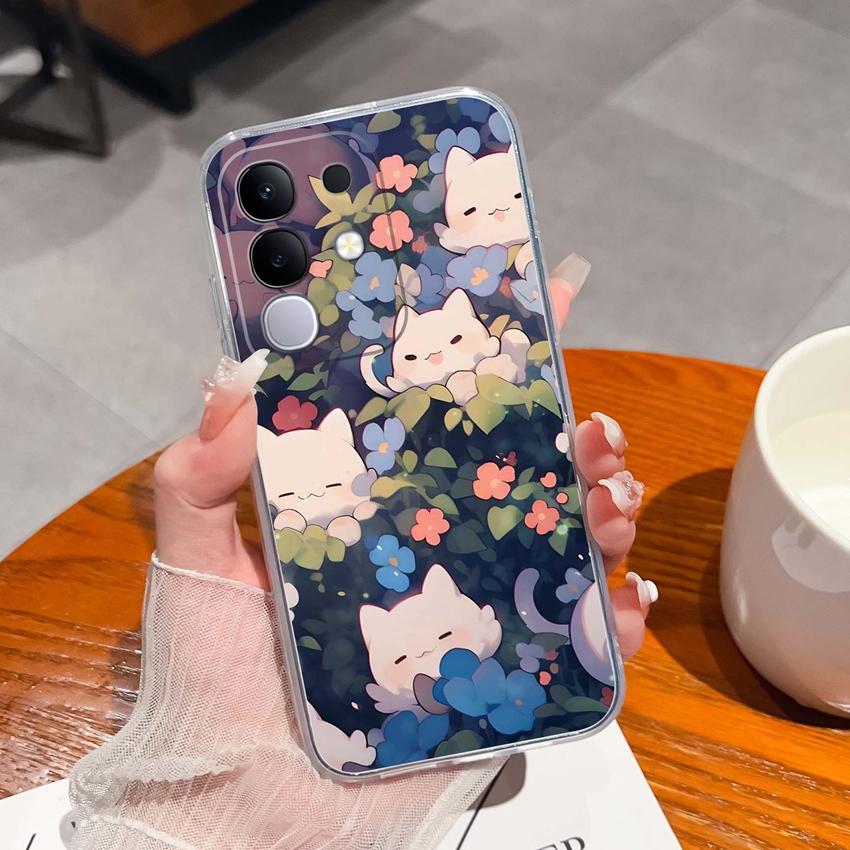 Dla Vivo Y29 Y29s Y28 Y27 Y22 Y21a Y21e Y20a Y20i Przezroczyste Etui na Telefon TPU Tajemniczy Orientalny Wzór Smoka Miękkie Silikonowe Antypoślizgowe Etui Dla Vivo Shell