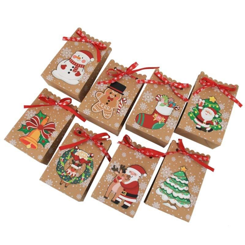 Christmas Candy Bags 24pcs Gift Wrapping Multipurpose Organizers Supplies for Children Adults Kid Girl Boys Birthday