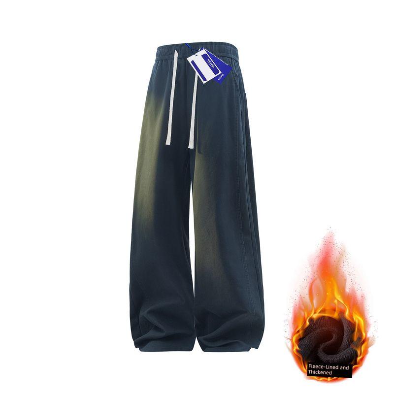 Wassup Pure Cotton Fleece-Lined Cargo Pants for Men, New Autumn and Winter American-Style Loose Straight-Leg Casual Thickened Long Pants
