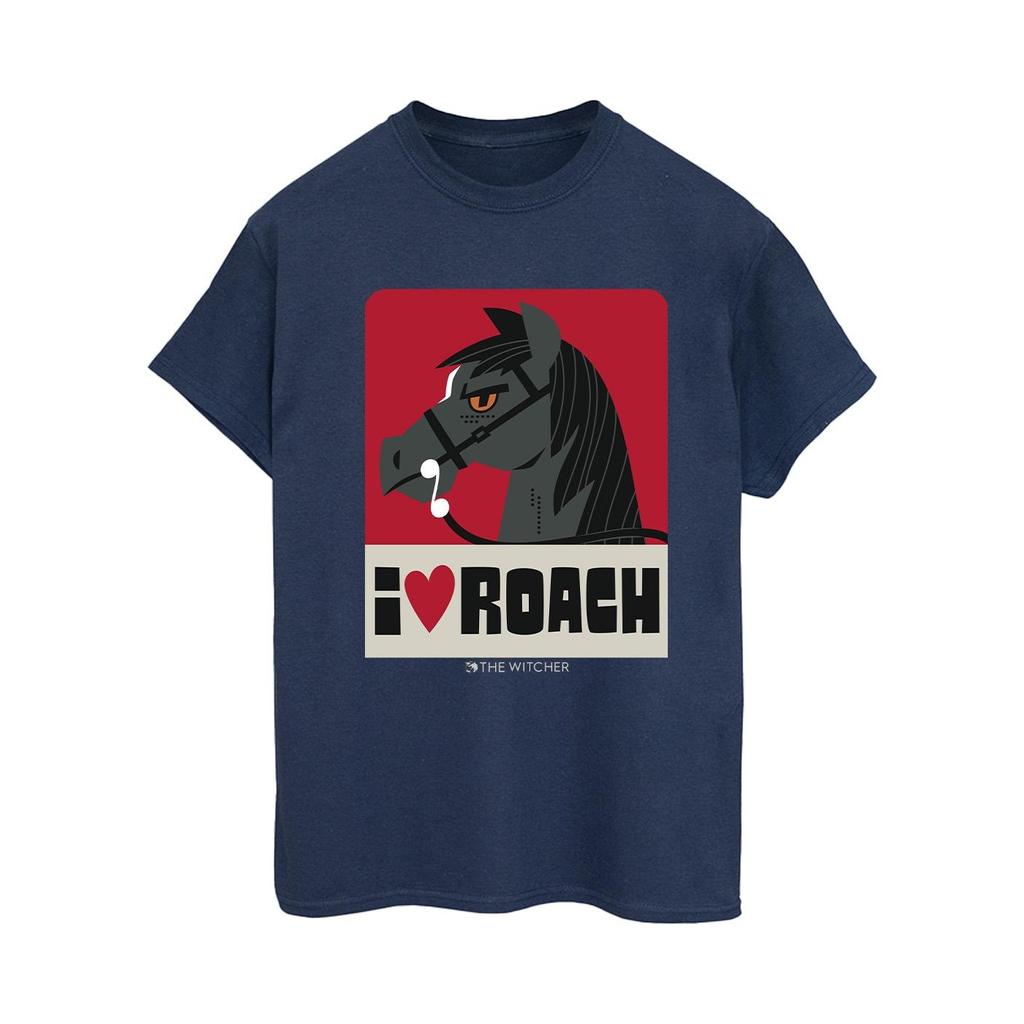 Netflix Womens/Ladies The Witcher I Heart Roach Cotton Boyfriend T-Shirt