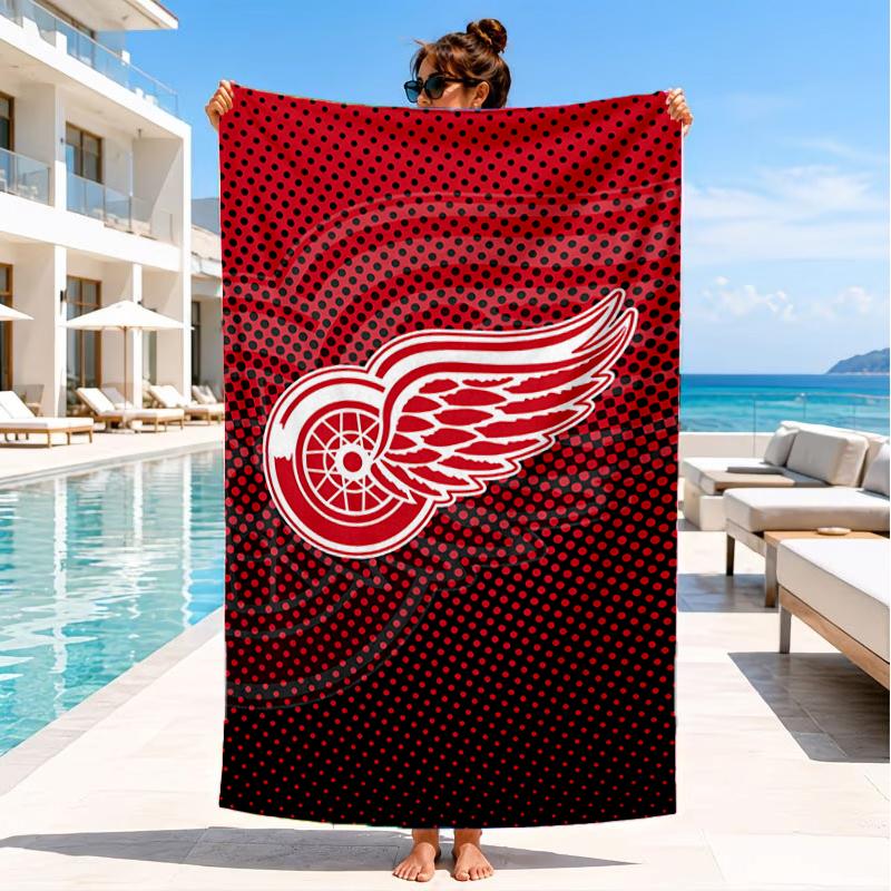 Detroit Red Wings Wappen Strandtuch, Super Weiche Mikrofaser, Perfektes Geschenk für Sie/Ihn, Geburtstag, für Pool, Strand, Reisen, Dekoration Strandparty