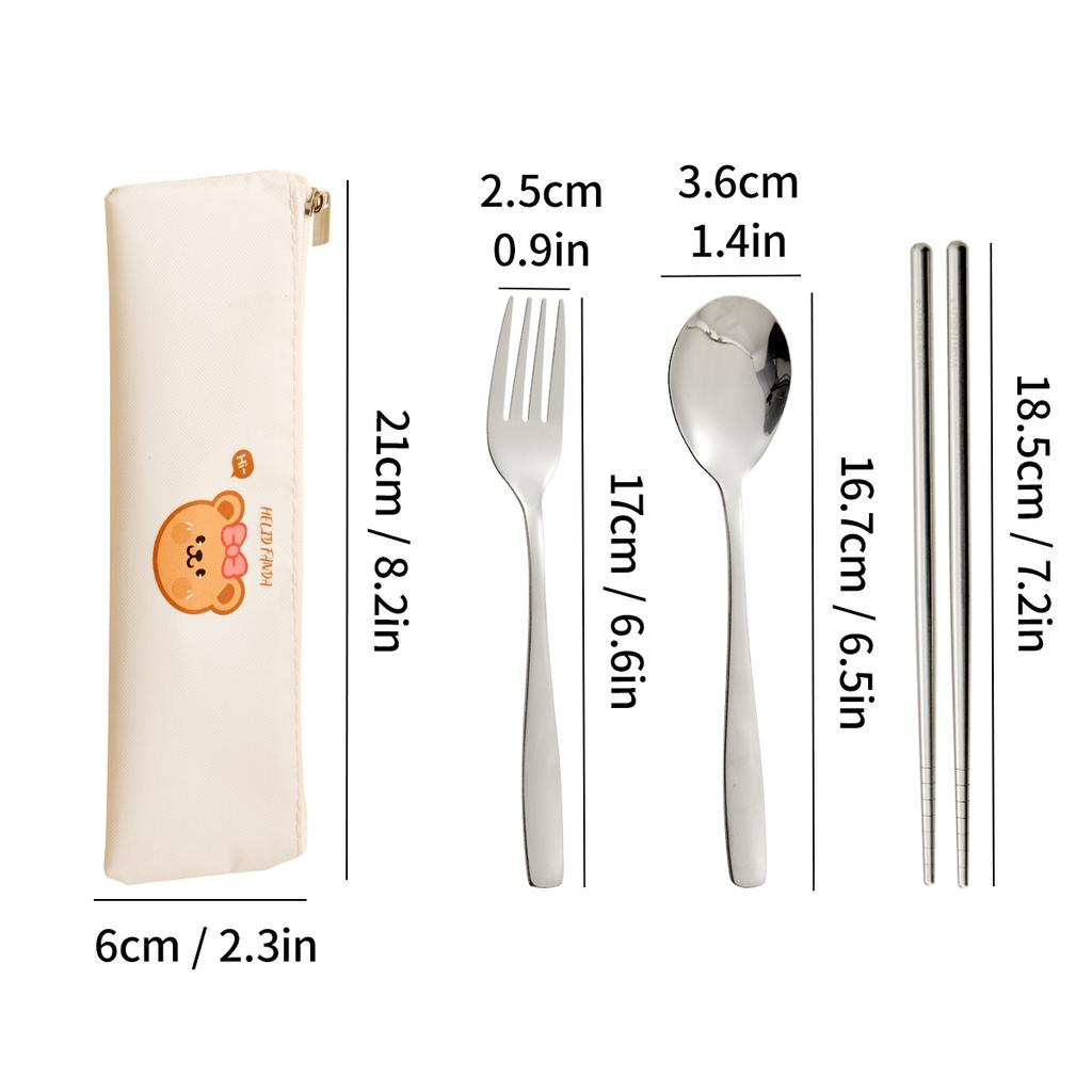 Venkovní přenosná sada nádobí s vodotěsnou taškou na příbory Sada nádobí z nerezové oceli 316 Opakovaně použitelná jídelní sada