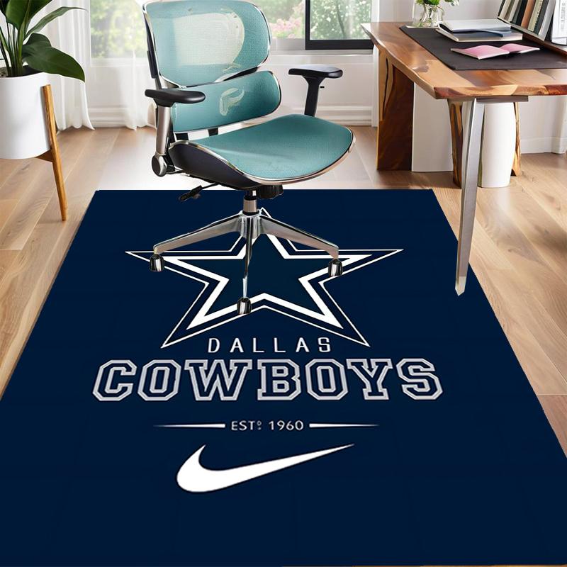 Dallas Cowboys Design Area Rug - Non-Slip, Soft & Cozy Floor Mat for Living Room, Bedroom, Office - Indoor/Outdoor Decorative Carpet