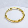 Women's Gold-Plated Vietnam Sand Bead Bracelet - Simple Fashion Push-Pull Bangle