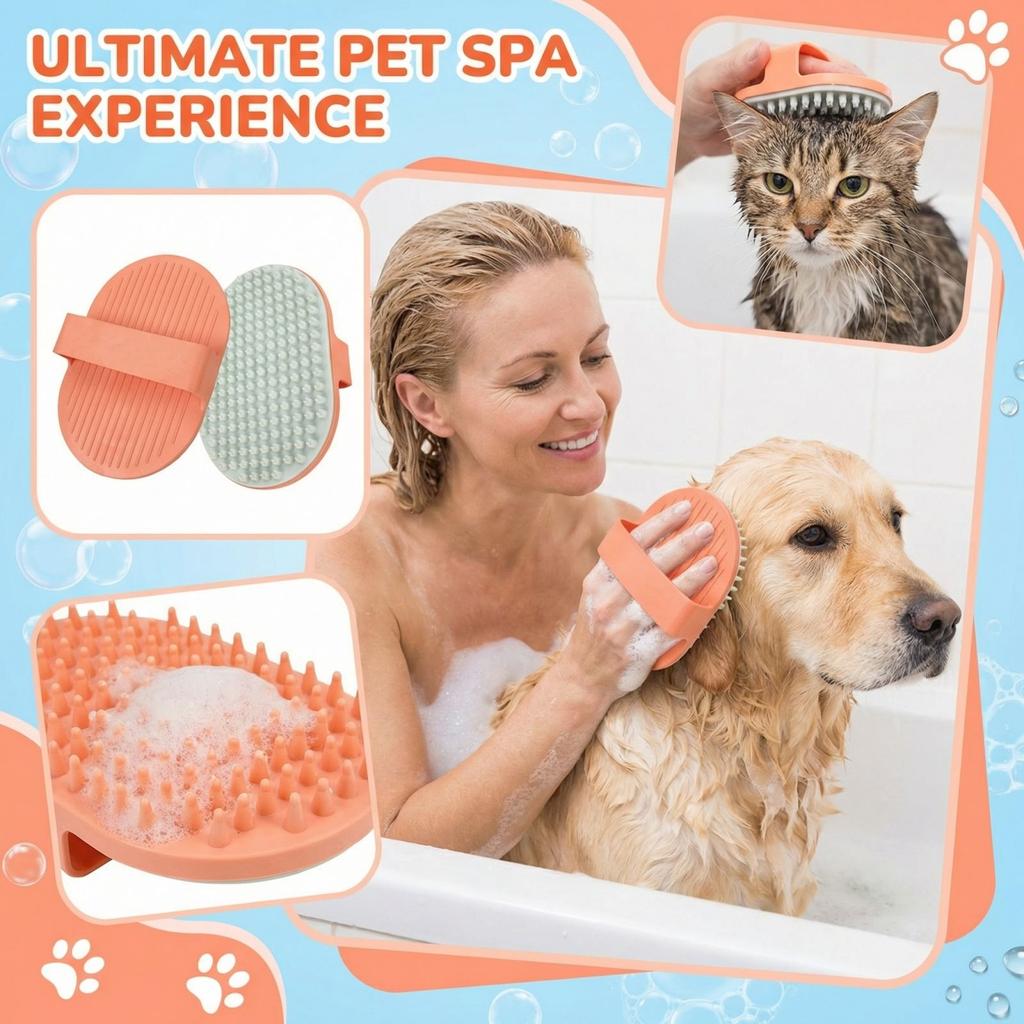 Pet Massage Comb Cleaning  Bathhouse Cats And Dogs Take A Bath And Brush