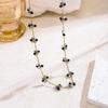 Handmade Bohemian Beaded Anklet & Necklace Set with Titanium Steel Chain and Glass Flower Beads for Girls