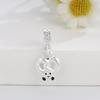 S925 Sterling Silver Painted Luck Bead DIY Jewelry Accessories with Water Knot Design and Handmade Braided Rope