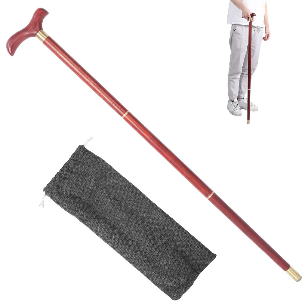 3 Sections Wooden Walking Cane Mountain Climbing Hand Walking Stick for Elderly