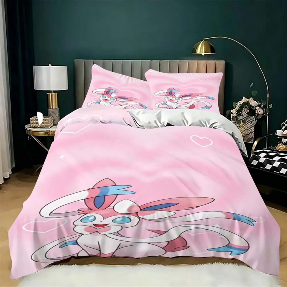 Cartoon Sylveon Duvet Cover Bedding Comforter Sets Sylveon  Quilt Cover And Pillowcases Single/Double/Queen/King