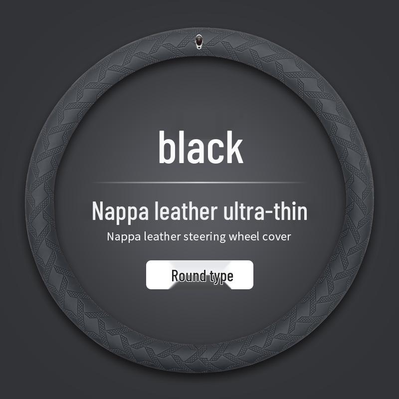 ORA Cat Series Steering Wheel Cover - Non-slip Nappa Leather, Sweat-absorbent, Ultra-thin 3D Texture