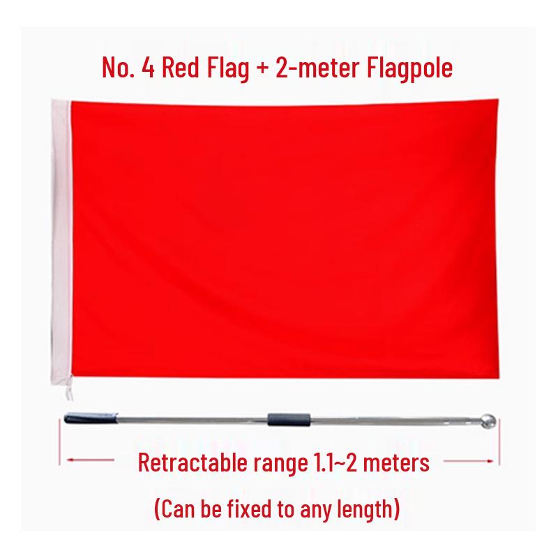 Red Flag with Telescopic Pole