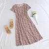 Plus Size Floral Print Maternity Dress - Fashionable Summer Slimming Mid-Length Skirt for Middle-Aged Women