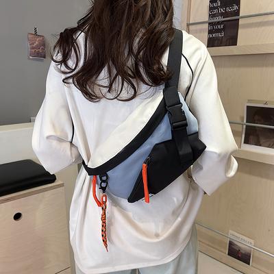 Nová kontrastní barva Náprsní taška pro ženy Ledvinka Streetwear Náprsní tašky Unisex Nylonová Hip hop Ledvinka