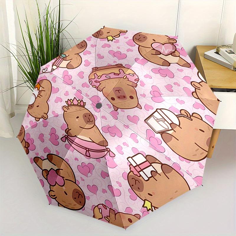 

Bear,Donut Automatic Folding Umbrella 8 Ribs Lightweight Design, Durable Iron Frame, Compact and Portable, Ideal Birthday or Christmas Gif
