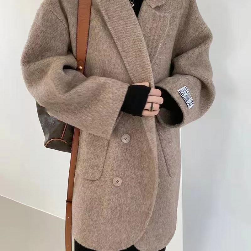 Loose Long Sleeve Turn Down Collar Coats Women Coat Winter Autumn