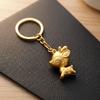 Keychain Pendant Little Deer Design Zinc Alloy Key Chain with Metal Ring Chain Buckle Portable Lightweight Key Holder Backpack Car Accessory