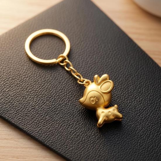 Keychain Pendant Little Deer Design Zinc Alloy Key Chain with Metal Ring Chain Buckle Portable Lightweight Key Holder Backpack Car Accessory