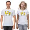 The Simpsons,Homer,Marge,Bart,Lisa Figure, Short Sleeve White-Black Men's / Women's T-Shirt G086