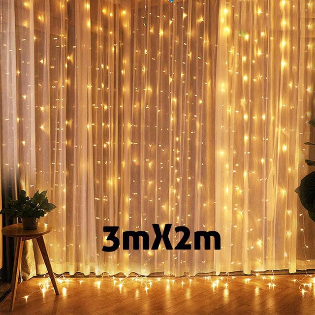 3M Christmas Ornament LED Fairy String Curtain Lights Garland Festoon Christmas Decor for Home New Year 2023 Xmas 2022 Navidad