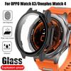 Tempered Glass+Case For OPPO Watch X3 Anti-scratch Screen Protector PC Protective Bumper For Oneplus Watch 4/OPPO X3 Accessories