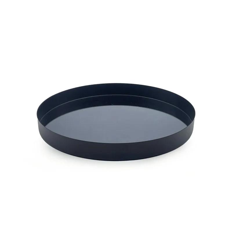 Black Mirror Glass Tray Metal Trays Decorative Storage Plate Dressing Table Jewelry Necklace Display Plate Cosmetics Organizer