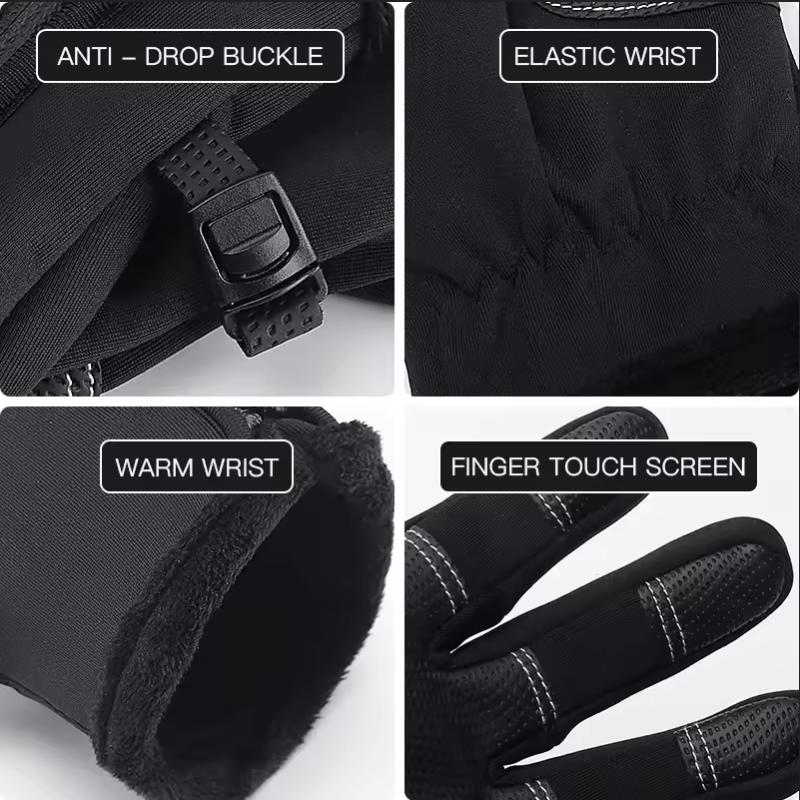 Outdoor Winter Gloves For Men Waterproof Thermal Fleece Lined Resistant Touch Screen Non-slip Motorbike Riding Mountaineering