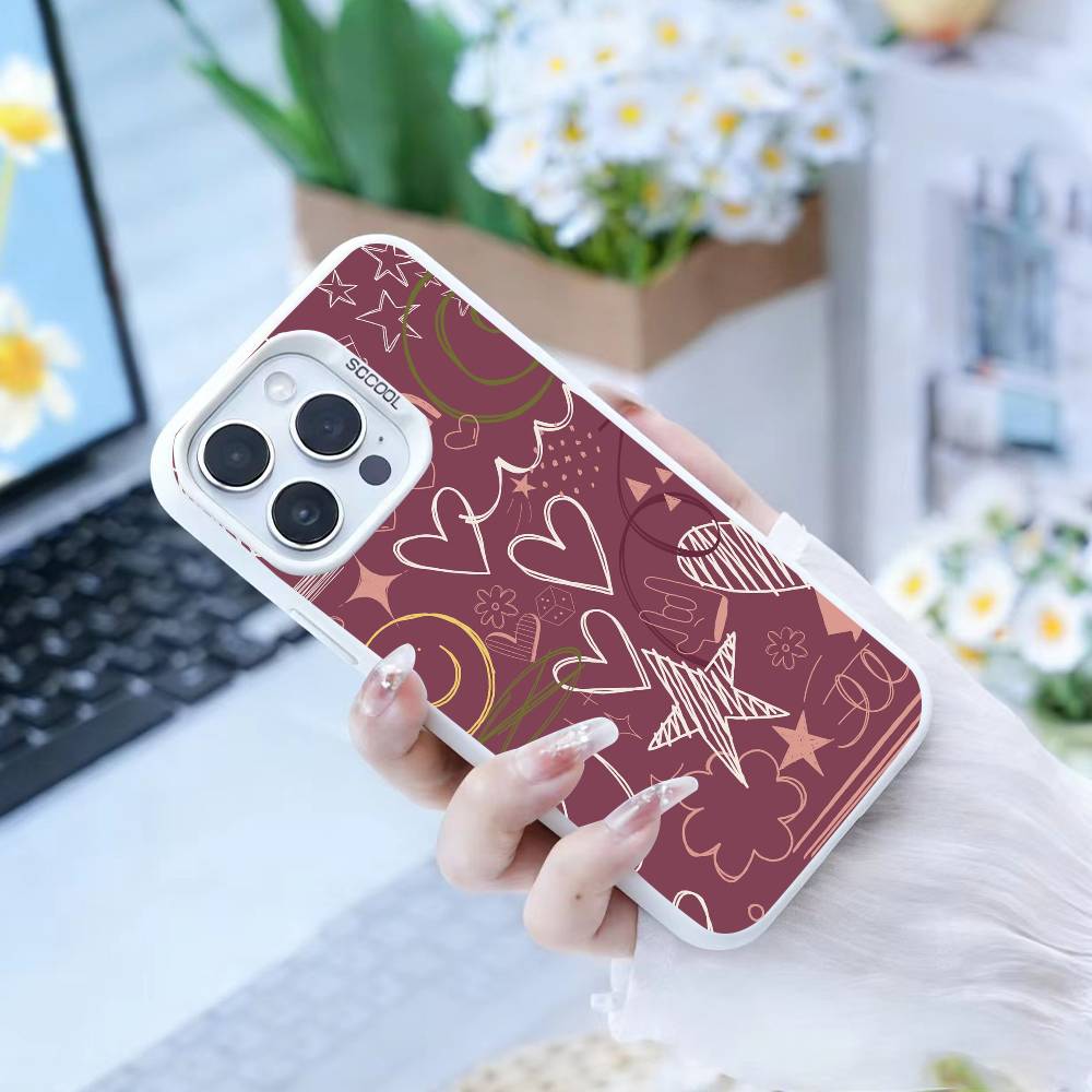 Y2k INS Graffiti Phone Case For iPhone17, 16,15,14,13,12 Pro Max Black Candy Matte Shockproof Cover
