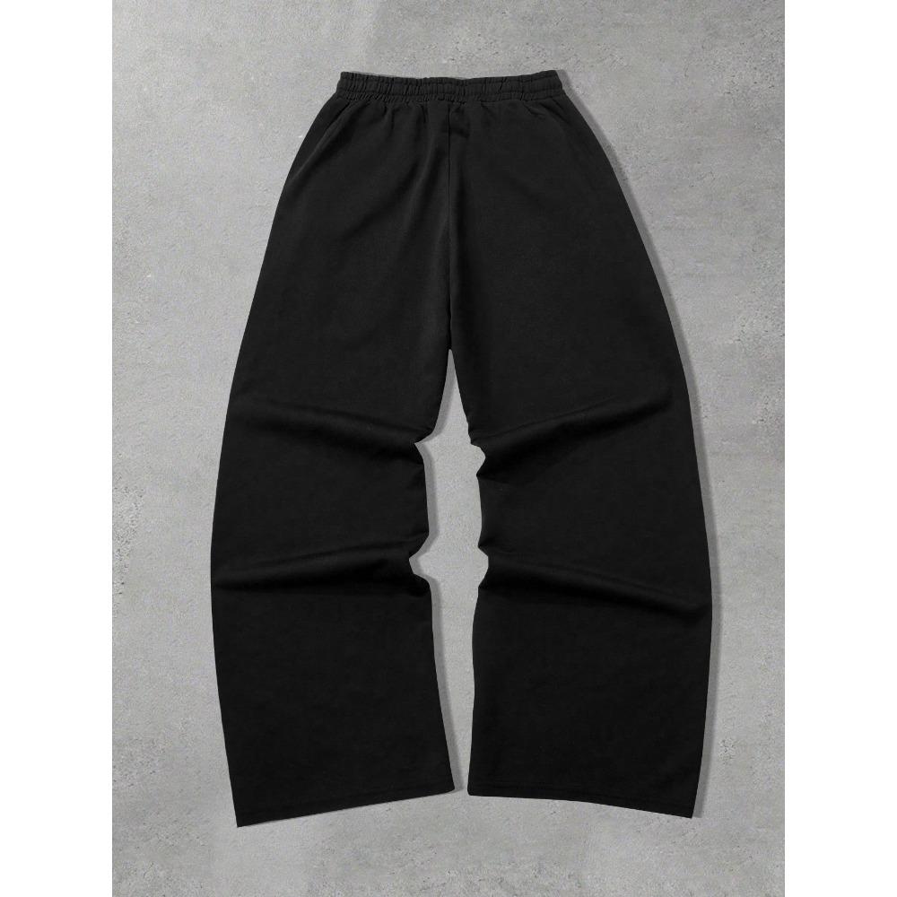 Pantaloni a gamba larga con font gotico - Pantaloni sportivi larghi adatti per strada, palestre e abbigliamento casual, Pantaloni con lettere