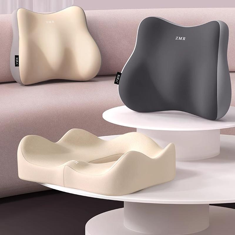 Office Seat Cushion Backrest Integrated Seat Cushion For Lumbar Support Pressure Relief Memory Foam Seat Cushion