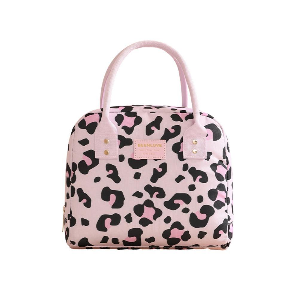Durable Fashion Prints Lunch Box Bag with Zipper Lightweight Insulated Tote Bag Portable Large Capacity Outdoor Picnic Bag