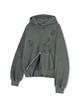 Escapefrom Tie-Dye Star Print Two-Way Pigment Zip-Up Hoodie Khaki
