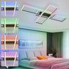 LED Ceiling Light - NETTLIFE - 100 Cm 50W - Dimmable with Remote Control - Multicolour (Rgb) - Modern Metal