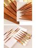 AINUOQI Light Orange Tea Makeup Brushes: F103 Blush, F202 Nose Shadow, F106 Concealer, Animal Hair.