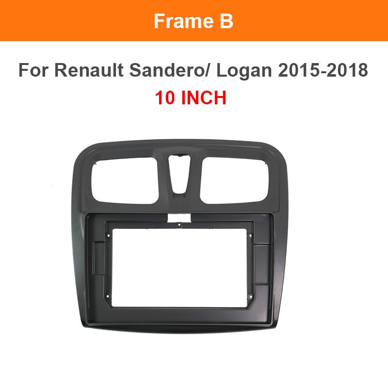 Car Frame Fascia Adapter Decoder Android Radio Dash Fitting Panel Kit For 2015-2018 RENAULT SANDERO/ LOGAN 9/10.1 inch