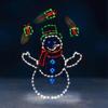 Christmas Snowman Metal Garden Decor With Lights For Holiday Festivities