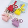 Korean Leather Handbag Keychain with Mini Mirror and Pouch Charm