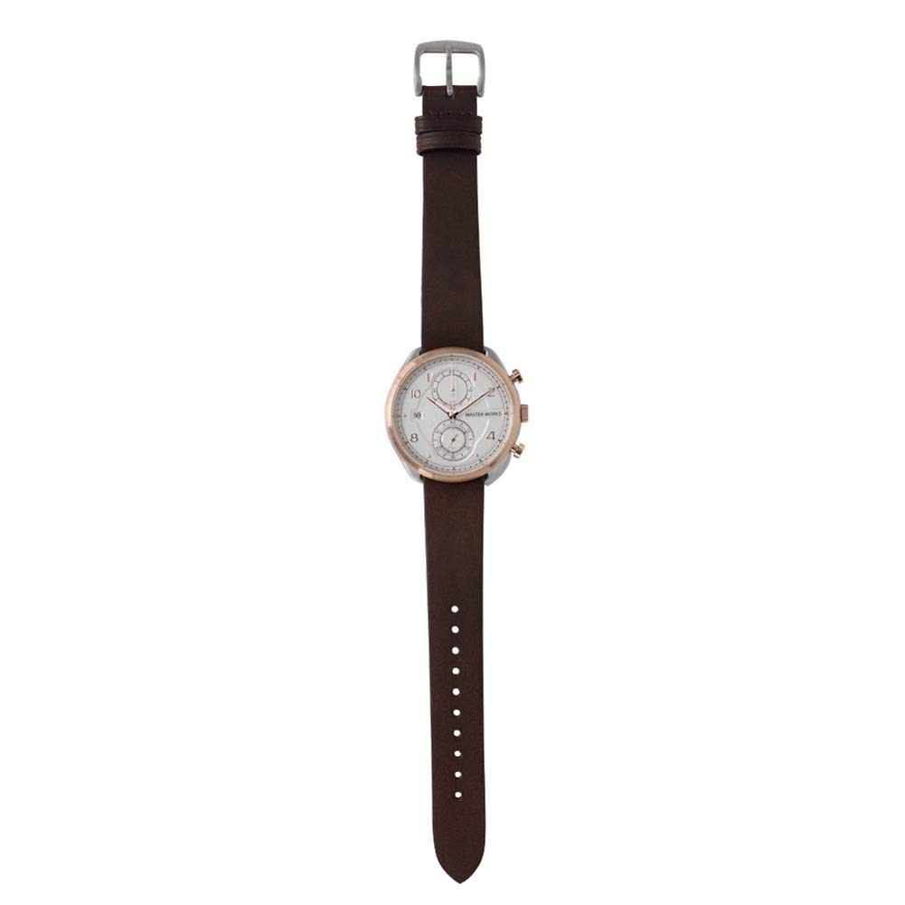 MASTERWORKS Watch Quattro/002 (Silver/Dark Brown)