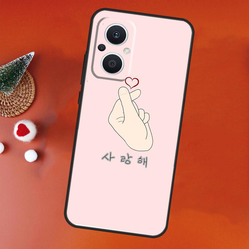 

Милый корейский Saranghae Я люблю тебя Чехол Для OPPO Find X8 X6 X9 Pro OPPO Reno 7 8 Lite 10 11 12 13 14 Pro 11F 12F 13F 14F Обложка OPPO Reno7 Lite