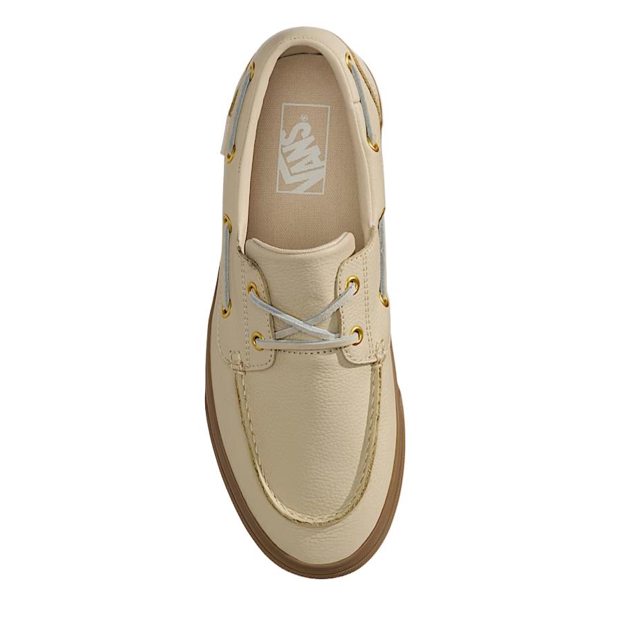 Vans 2 Eyelet Leather Comfortable Round Toe Flat Sneakers Unisex sneakers VN000Z11TAN