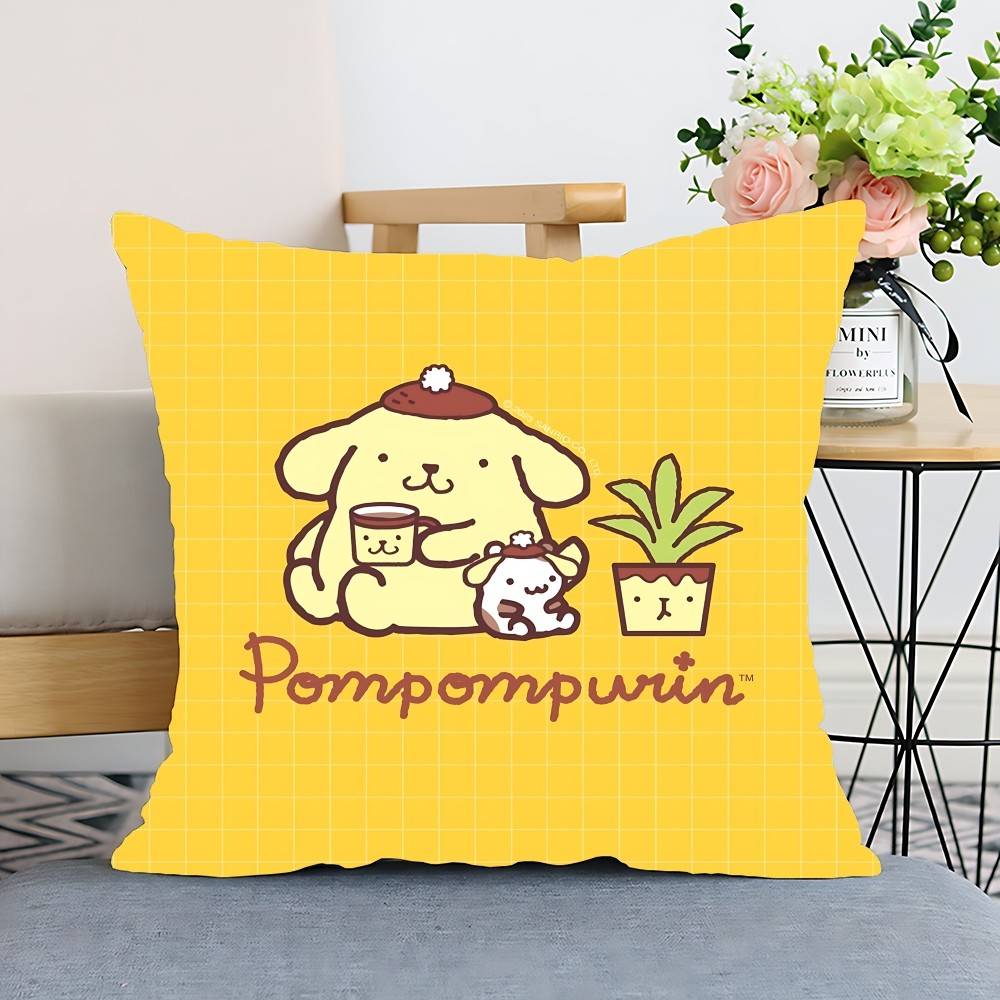 S-Sario P-Pompompurin Kissenbezug Kissenbezug Polyester Kissenbezug Dekoratives Sofakissen Kissenbezug Heimdeko