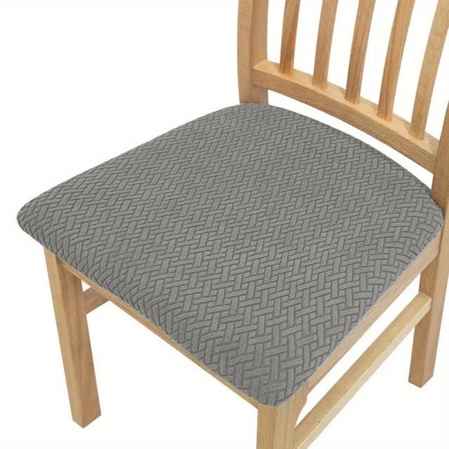 Jacquard Chair Cover Dining Room Plain Stretch Chair Seat Slipcover Removable Spandex Seat Cushion Cover Kitchen Restaurant Home