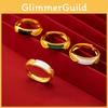 Versatile Copper Gold Plated Couple Rings With Elegant Open Design And Fashionable Black Green Stone Choices