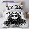 Ozzy Osbourne Black White Rock Legend Portrait Print 3 Pieces Duvet Cover Set Heavy Metal Bedding Bedroom Decor Without Pillow Core Comforter