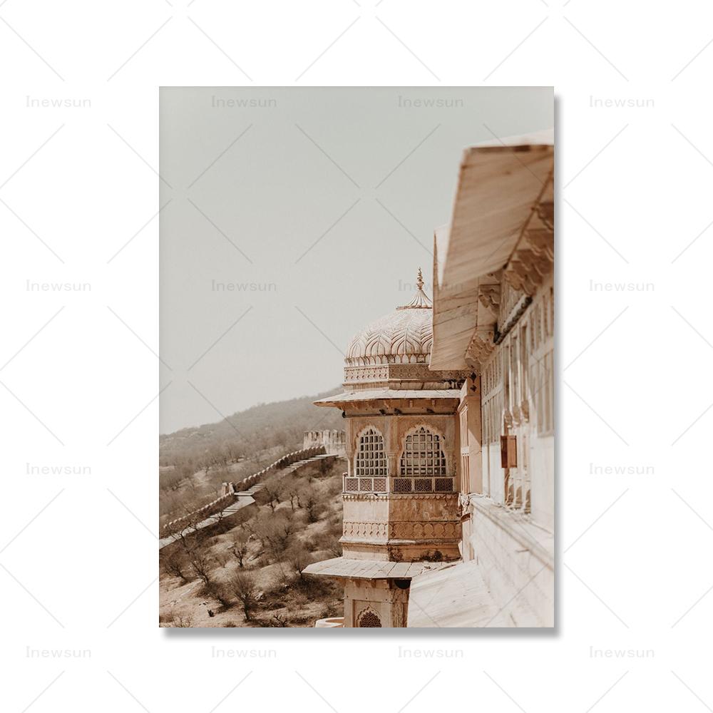 India City Gallery Wall Canvas Painting Taj Mahal Print Photography Wall Art Pictures Architecture Poster Nordic Home Decor