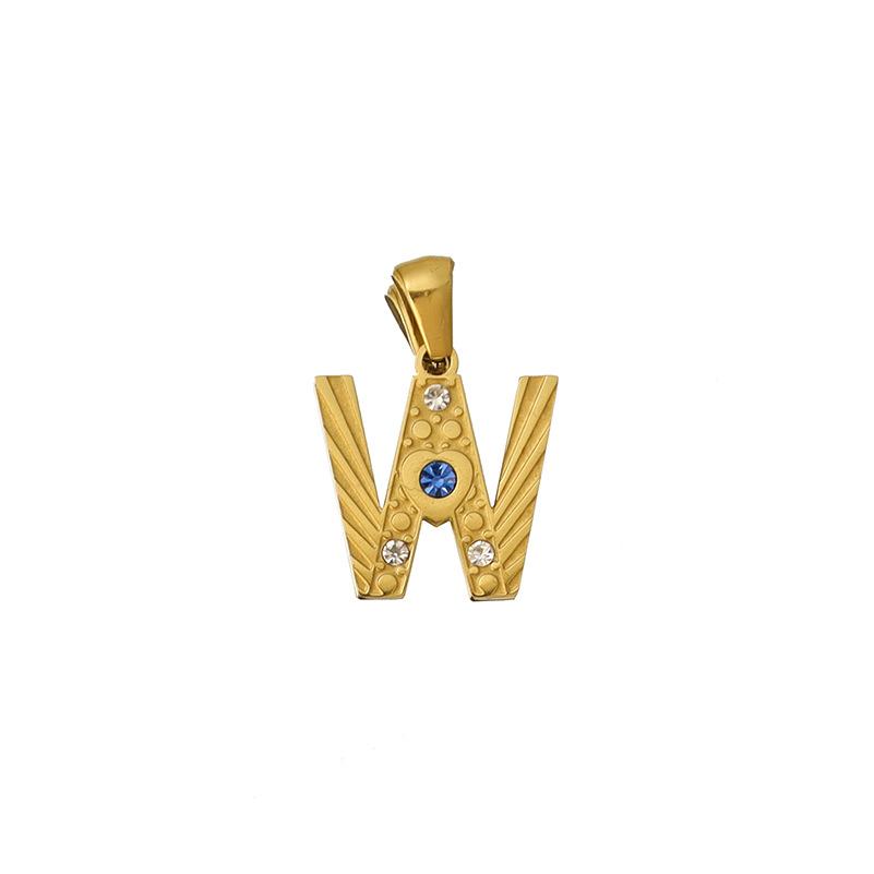 26 Letter Pendant Necklace 18K Pendant Series Ring Gold Color Independent Station Necklace Accessories Jewelry