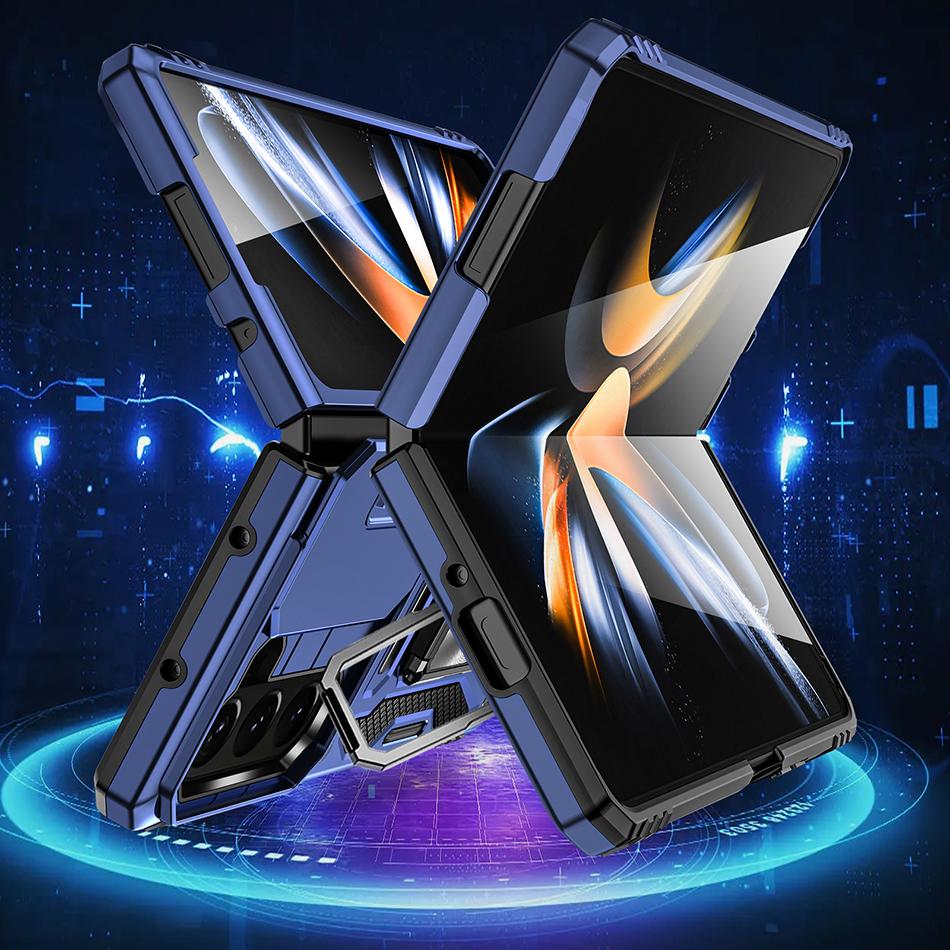 Armor Shockproof Case For Samsung Galaxy Z Fold 7 Cover With Ring Magnetic Holder Coque Fundas Samsung Z Fold 6 Case Fold6 5G