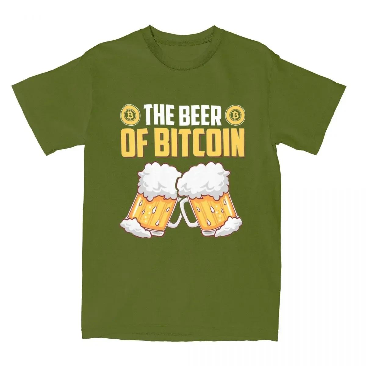 

Awesome The Beer Of Bitcoin T-Shirts Men Round Neck T Shirt Cryptocurrency BTC Crypto Short Sleeve Tee Shirt Clothing 4XL