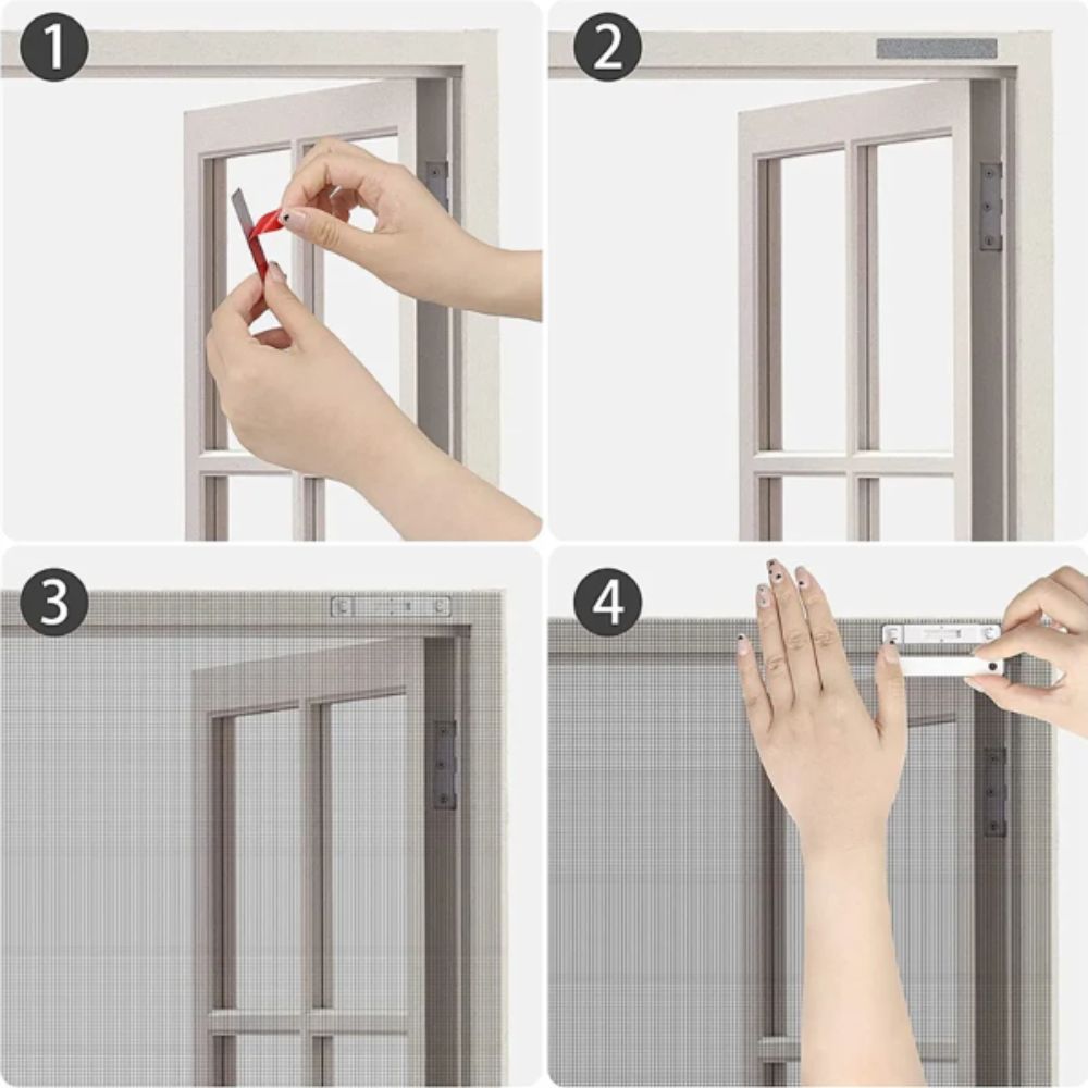 Rust-proof Magnetic Window Screen Clip Punch Free Nail Free Drilling-Free Fixation Buckle Magnetic Pack Of 24 Magnetic Strips